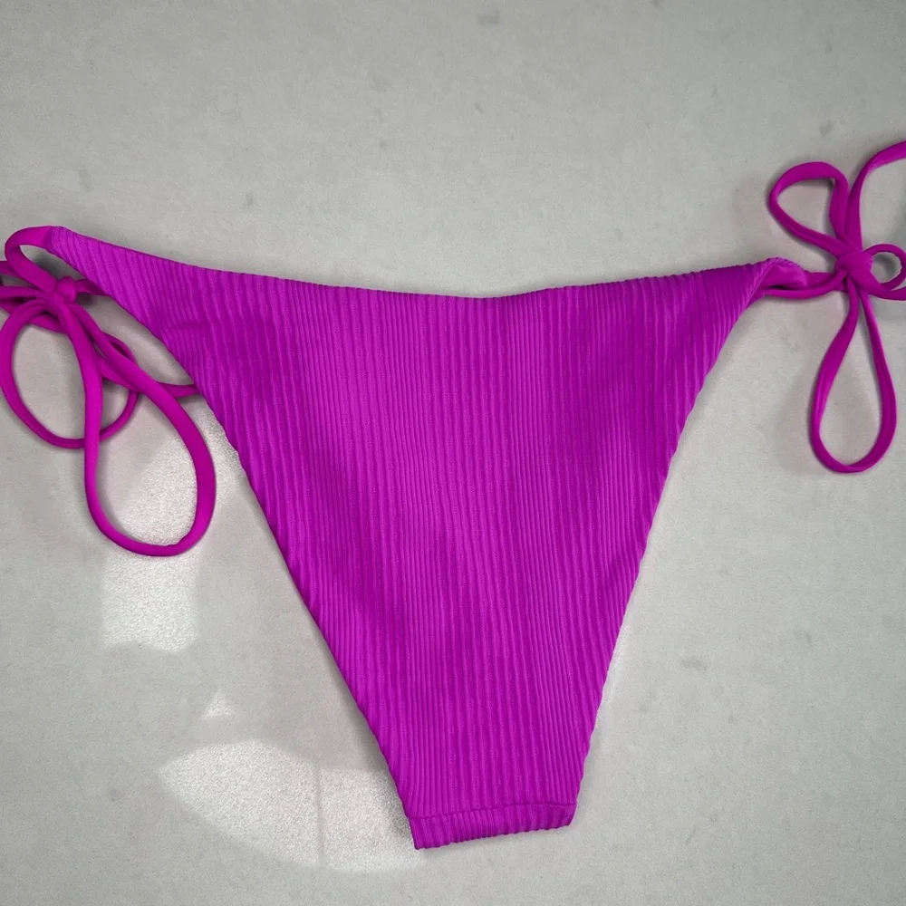 L*Space Ribbed Willow Bikini | Purple Cutout Ring Top & High-Leg Bottom NWT M